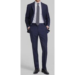 Calvin Klein Mens Fit Wool Plaid Suit Separate Pants Navy Size 34Wx34L NWT